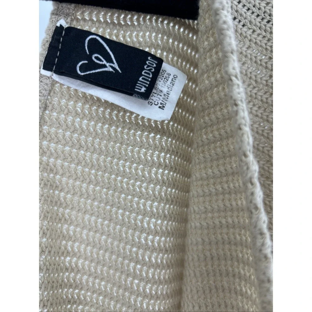 Windsor Womens Tan‎ Knit Surplice Wrap V-Neck Open Back Sweater T3205 Medium